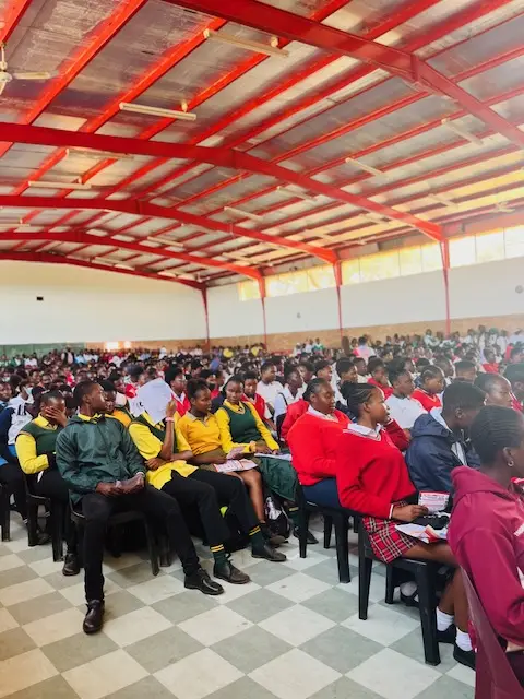 Learners filling the hall at the Sekgosese East Career Exhibition 2023