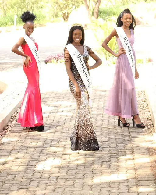 Young women in evening gowns representing TruCam pageant platforms